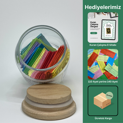 Nurhanem™ Huzur Kavanozu – 140 Ayet – 10 Renkli 🌿