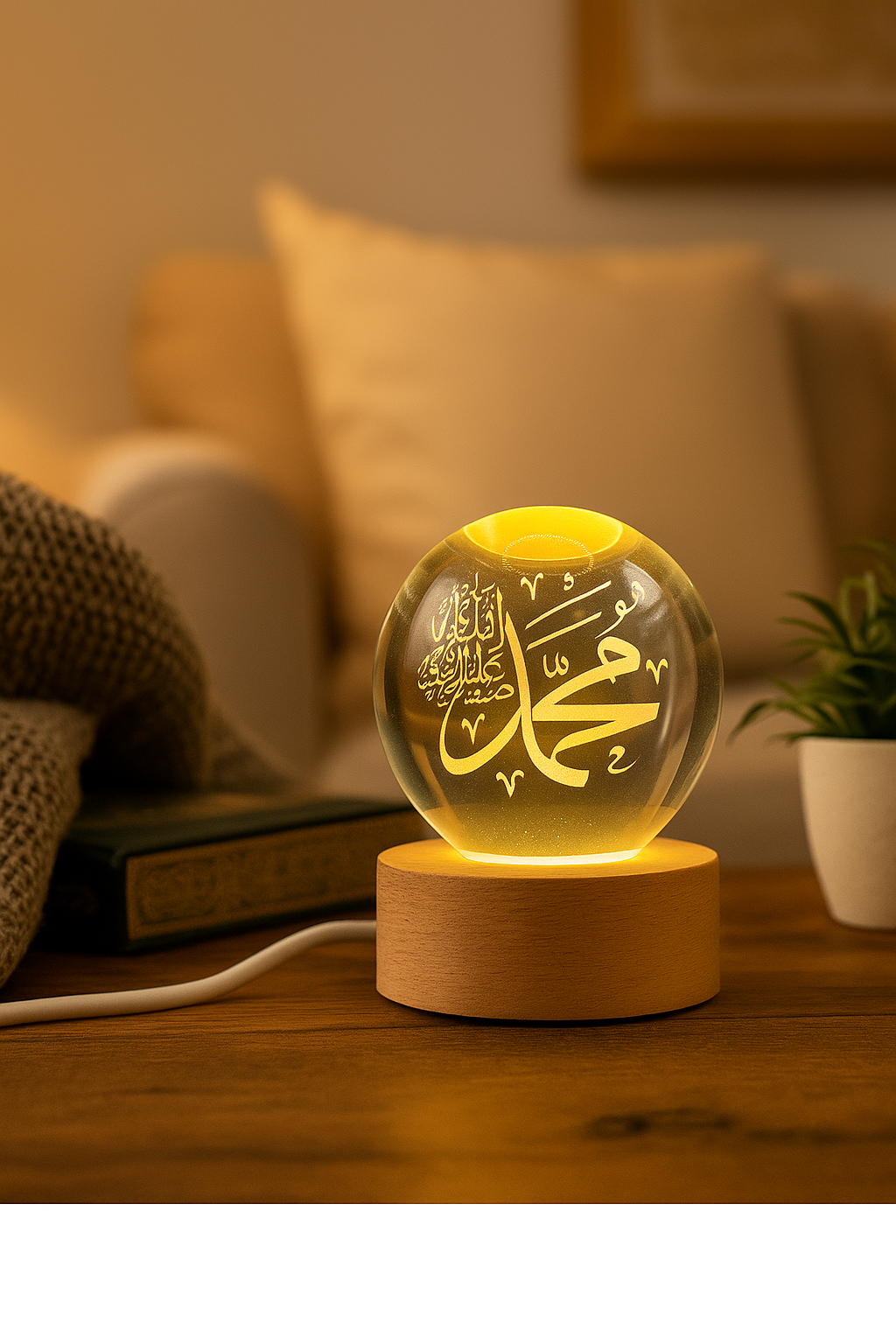 Nurhanem™ – Manevi Işıklı Kristal Küre ✨